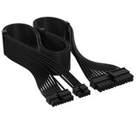 CORSAIR Câble à 24 Broches ATX à Gaine Individuelle Carte Mère Type 5 Elite Premium - 610 mm, Peignes à Câble Profil Bas, Conception Paracord à Maille Triple Couche - Noir