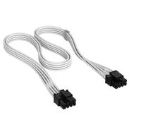 CORSAIR Câble CPU EPS/ATX 12V à Gaine individuelle Type 4 Elite Premium - 8 Broches (4+4), 750 mm, Peignes à Câble Profil Bas, Conception Paracord à Maille Triple Couche, 2 Pièces - Blanc