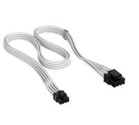 CORSAIR Câble CPU EPS/ATX 12V à Gaine individuelle Type 5 Elite Premium - 8 Broches (4+4), 750 mm, Peignes à Câble Profil Bas, Conception Paracord à Maille Triple Couche, 2 Pièces - Blanc