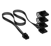 Corsair Câble D'alimentation Périphérique (PATA) à Gaine Individuelle Type 4 Elite Premium (4 connecteurs) - 750 mm, Peignes à Câble Profil Bas, Conception Paracord à Maille Triple Couche - Blanc