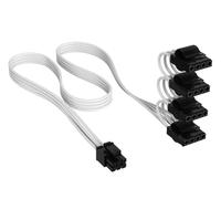 Corsair Câble D'alimentation Périphérique (PATA) à Gaine Individuelle Type 4 Elite Premium (4 connecteurs) - 750 mm, Peignes à Câble Profil Bas, Conception Paracord à Maille Triple Couche - Noir