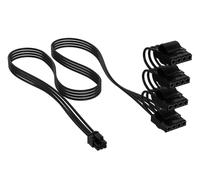 CORSAIR Câble d'alimentation Périphérique (PATA) à Gaine Individuelle Type 5 Elite Premium (4 connecteurs) - 750 mm, Peignes à Câble Profil Bas, Conception Paracord à Maille Triple Couche - Blanc
