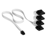 CORSAIR Câble d'alimentation Périphérique (PATA) à Gaine Individuelle Type 5 Elite Premium (4 connecteurs) - 750 mm, Peignes à Câble Profil Bas, Conception Paracord à Maille Triple Couche - Noir