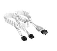CORSAIR Câble Elite Premium gainé individuellement, 2 x 8 broches vers PCIe 12 V-2x6 600 W, type 5 - Blanc New