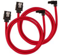 CORSAIR Câble gainé Premium SATA 6Gbps Rouge 60cm 90° - (CC-8900284)