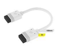 CORSAIR Câble iCUE LINK, 2 x 100 mm avec connecteurs droits, blanc New