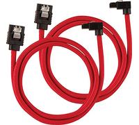 Corsair Câble SATA gainé CORSAIR Premium - SATA 6Gbps, connecteur à 90°, Rouge, 60 cm