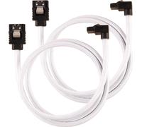 CORSAIR Câble SATA Premium en tresse avec connecteur à 90°, pack de 2 - blanc