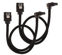 Corsair Câble SATA Gainé Premium – SATA 6 Gbps, 30 cm, Connecteur à 90°, Noir