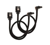 Corsair CC-8900278 : Câble SATA III 0.3m Noir, Connecteurs Mâle/Mâle, Droit/Bas, Taux de transfert 6 Gbit/s, Conforme Spécification SATA Revision 3.0