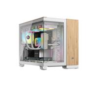 Corsair CC-9011288-WW Boîtier PC Midi Tower Acier/Verre Trempé, Blanc/Bambou, ATX/MicroATX/Mini-ITX, 2x3.5", 2x2.5", USB 3.2 Gen 1/2 Type-A/C