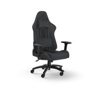 Corsair TC100 RELAXED Fauteuil Gaming - Tissu - Design Inspiré des Sports Automobiles - Coussin Lombaire - Coussin Repose-nuque Détachable en Mousse à Mémoire de Forme - Gris et Noir