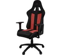 CORSAIR - Chaise bureau - Fauteuil Gaming - TC100 RELAXED - Tissu - Ergonomique - Accoudoirs réglables - Noir/Rouge (CF-9900014-WW)