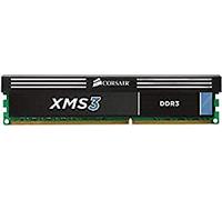 Corsair CMX4GX3M1A1600C9 XMS3 4GB (1x4GB) DDR3 1600 Mhz CL9 Mémoire pour ordinateur de bureau performante.