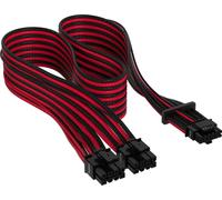 corsair cp-8920334 premium sleeved 12+4 pin pcie gen5 12vhpwr câble noir/rouge