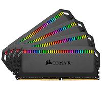 Corsair Dominator Platinum RGB 128 Go (4x32 Go) DDR4 3600MHz C18 (12 LED RVB CAPELLIX Ultra-Lumineuses, système de Refroidissement DHX, Temps de réponse Courts) Mémoire de Bureau - Noir
