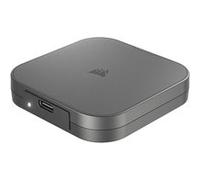 Corsair EX400U 1To USB4 Externe Portable USB Type-C SSD - USB4, Connexions USB 3.2 Gen2 2x2, Jusqu'à 40Gops, Plug-and-Play, MagSafe, Câble USB-C vers USB-C (USB4) Inclus - Windows PC, iOS Mac - Gris