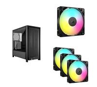 CORSAIR Frame 4000D Boîtier Modulaire ATX de Taille Moyenne + RS120 ARGB 120mm Ventilateurs PWM (Paquet Simple) + (Paquet Triple) Groupée - Noir