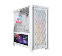 CORSAIR Frame 4000D LCD RS ARGB Boîtier PC - Écran Tactile LCD XENEON Edge 14,5 Pouces, Système InfiniRail, 4 Ventilateurs RS120 ARGB - Prend en Charge Les Cartes Mères à Connecteur Inversé - Blanc