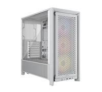 CORSAIR Frame 4000D RS ARGB Boîtier Modulaire ATX de Taille Moyenne - Débit d'air Élevé, 3X Ventilateurs RS ARGB Préinstallés, ASUS BTF, MSI Project Zero, Gigabyte Project Stealth - Blanc