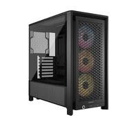 CORSAIR Frame 4000D RS ARGB Boîtier Modulaire ATX de Taille Moyenne - Débit d'air Élevé, 3X Ventilateurs RS ARGB Préinstallés, ASUS BTF, MSI Project Zero, Gigabyte Project Stealth - Noir