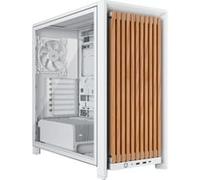 CORSAIR Frame 4000D Wood RS Boîtier PC Moyen-Tour - Panneau en Avant Bois, 4 Ventilateurs PWM RS120 Inclus, Compatible avec Carte Mère Inversée, Stabilisation Anti-affaissement - Blanc & Chêne