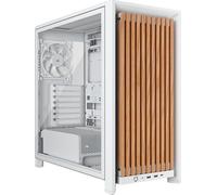 CORSAIR Frame 4000D Wood RS Boîtier PC Moyen-Tour - Blanc & Chêne | Panneau en Avant Bois, 4 ventilateurs PWM RS120 Inclus, Compatible Avec Carte Mère Inversée, Stabilisation anti-affaissement