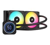Corsair Refroidisseur de CPU iCUE H100i Elite LCD XT – Écran IPS, 240 mm, 2x AF120 RGB Elite – Noir