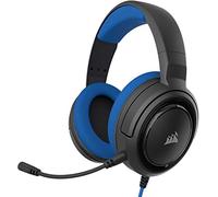 CORSAIR HS35 Casque de Jeu Filaire Stéréo Léger Multiplateforme - Microphone Unidirectionnel Détachable - Membranes en Néodyme - PC, PS5, PS4, Xbox, Nintendo Switch, Mobile - Bleu