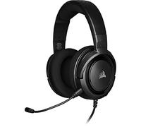CORSAIR HS35 Casque de Jeu Filaire Stéréo Léger Multiplateforme - Microphone Unidirectionnel Détachable - Membranes en Néodyme - PC, PS5, PS4, Xbox, Nintendo Switch, Mobile - Carbone