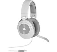 Corsair Casque gaming HS55 Stéréo – Filaire, Léger, Micro omnidirectionnel, Compatible iCUE, Blanc