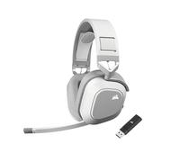 Corsair Casque de jeu HS80 Max Wireless – Bluetooth, Dolby Atmos, Micro pro – Blanc