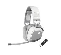 Corsair HS80 Max Wireless Casque de Jeu Multiplateforme avec Bluetooth - Dolby Atmos - Microphone de Qualité Professionnelle - Compatible iCUE - PC, Mac, PS5, PS4, Switch, Mobile - Blanc