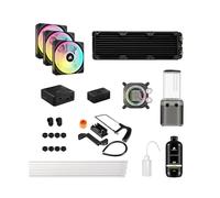 CORSAIR Hydro X Series iCUE Link XH405i Kit de Watercooling Personnalisé - Waterblock pour Processeur XC7 Elite - Pompe/Réservoir D5 XD5 Elite - 3 Ventilateurs RGB QX120 - Gris Furtif