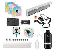 Corsair Hydro X Series iCUE XH303i RGB PRO Kit de refroidissement personnalisé (hardline tube, waterblock pour processeur, combinaison pompe/réservoir compacte, radiateur, 3 ventilateurs RGB) Blanc