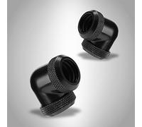 Corsair Hydro X Series OD 90°, connecteur de tube rigide double en cuivre durable, raccords de refroidissement par eau liquide (argent) 14 mm OD G1/4, coude à 90 degrés