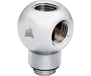 Corsair Hydro X Series, XF Embout Y Rotatif (Filetages G1/4” BSPP Standards, Mécanisme de Rotation Parfaitement Étanche, Finition Polie de Haute Qualité, Optimisés pour les Débits Élevés) Chrome Taille Unique