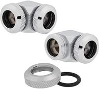 Corsair Hydro X Series, XF Hardline, Lot de deux embouts OD 90° de 12 mm (Solide Laiton Durabilité, Finition de Haute Qualité, Design des Embouts à Compression Rigide Torique Double) Chrome