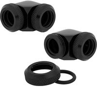 Corsair Raccord coudé Hydro X Series XF Hardline 90° 12 mm – Laiton solide – Lot de 2 Noir