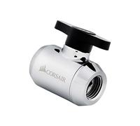 Corsair Hydro X Series, XF Robinet-Vanne à Bille (G1/4" BSPP Filetage du Port, Solide Laiton Durabilité, Vanne d’étanchéité à Deux étages, Finition de Haute Qualité, Optimisés pour les Débits) Chrome