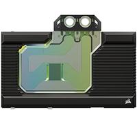 Corsair Hydro X Series XG7 RGB 4080 Founders Edition Bloc D'eau Pour GPU - Pour NVIDIA® GeForce RTX™ 4080 FE - Cuivre Nickelé CNC - Plaque Arrière et Câble Adaptateur ARGB Inclus - Noir