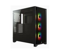 Corsair iCUE 4000X RGB, Boîtier PC Midi Tower Noir, ATX/EATX/microATX/Mini-ITX, 2x 3.5", 2x 2.5", 3x 120mm avant, USB 3.2 Gen 1/Gen 2 Type-A/Type-C