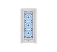 CORSAIR iCUE 5000X RGB QL Edition - Mid tower - panneau latéral fenêtré (verre trempé) - pas d'alimentation (ATX) - blanc authentique - USB/Audio