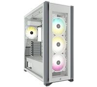 Corsair iCUE 7000X RGB Boîtier Intelligent PC ATX Grande Tour (Trois Panneaux en Verre Trempé, Quatre Ventilateurs RGB de 140 mm Inclus, Gestion des Câbles Facilement, Vaste Espace Interne Blanc