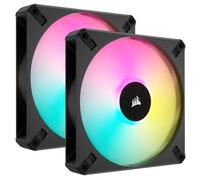 Corsair iCUE AF140 RGB ELITE 140mm PWM Kit de Deux Ventilateurs - Huit LED RGB Par Ventilateur - Technologie AirGuide - Palier Fluid Dynamic - Contrôleur iCUE Lighting Node CORE Inclus - Noir