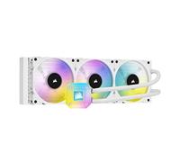 Corsair iCUE H150i ELITE CAPELLIX Watercooling pour Processeur (Pompe RGB Hautes Performances, Éclairée par 33 LED CAPELLIX RGB, Trois Ventilateurs PWM ML RGB 120 mm, iCUE Commander CORE inclu) Blanc
