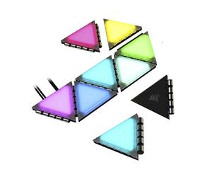 Corsair iCUE LC100 Panneaux d’éclairage d’Accentuation - 9X Vignette kit de démarrage (81 LED RGB avec Diffusion de lumière, Fixation magnétique Simple, Lighting Node Pro Inclus) Transparente