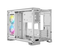 CORSAIR Boîtier PC iCUE LINK 2500X RGB – Micro‑ATX Mid‑tower – Verre trempé, 2x RX120 RGB, Blanc