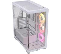 CORSAIR iCUE LINK 3500X RGB Boîtier PC ATX Mid-Tower - Verre Trempé Panoramique - Connexion Inversée Compatible avec La Carte Mère - 3x Ventilateurs iCUE LINK RX120 RGB Inclus - Blanc