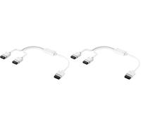 Corsair iCUE LINK Câble en Y - 600mm Straight - Blanc (Lot de 2)
